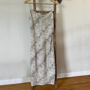 Banana Republic snake pattern satin slip dress